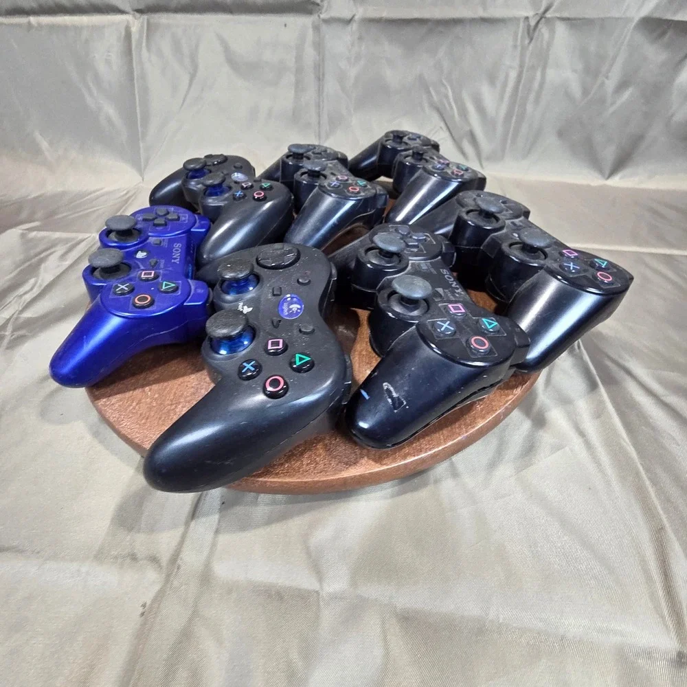 Lot of 7 PS3 Controllers Sony DualShock 3 Sixaxis Logitech Cordless Action Black